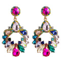 G236 Fashion Jewelry Boho Vintage Rhinestone Glass Drill Dangle Earrings Luxury Jeweled Pendant Earrings for Women