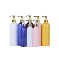 Round Shoulder 200ml 250ml 500ml Transparent Frosted Multi Colors PET Shampoo Conditioner Bottles with Golden Silver Pumps