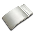 35mm Zinc Alloy Reversible Plate Belt Buckle with Screw Mounting Laser Engraved Logo Dual Finish OEM Factory