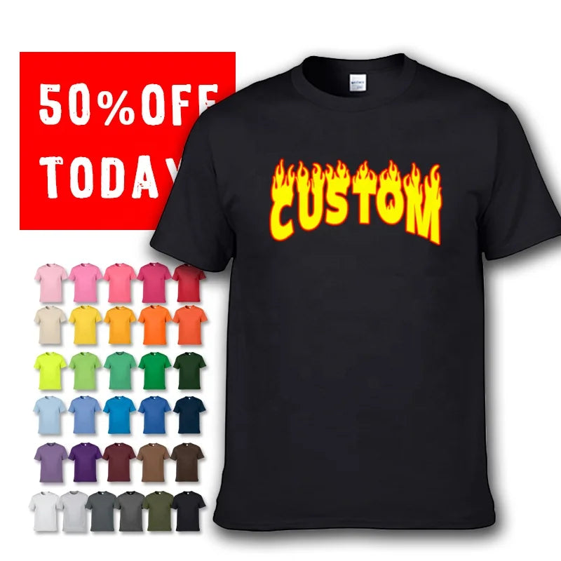 Quality Men's Oversized Cotton Tshirt Custom Logo Printed Pattern Plus Size Casual Jersey Blank Printed Tshirts