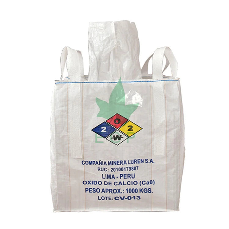 EGP Jumbo Big Bags Woven PP 500kg 1000kgs 2000kgs Top Skirt Bottom Flat for Fertilizer Urea
