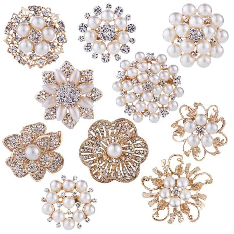 Brooch Pin Channel Designer Rhinestone Pearl Crystal Luxury Flower Brooches Women