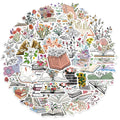 E-50 Cartoon Books Floral Graffiti Stickers for Decorated Suitcase Pen Guitar Note Book Waterproof Burst Wholesale