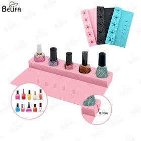 New Soft Silicone Anti Spill Nail Polish Tools Accessories Pad Box with Fixed Finger Nail Polish Bottle Stand Holder