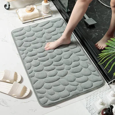 Cobblestone Shape Embossed Good Water-Absorption Luxury Bathroom Used Carpet