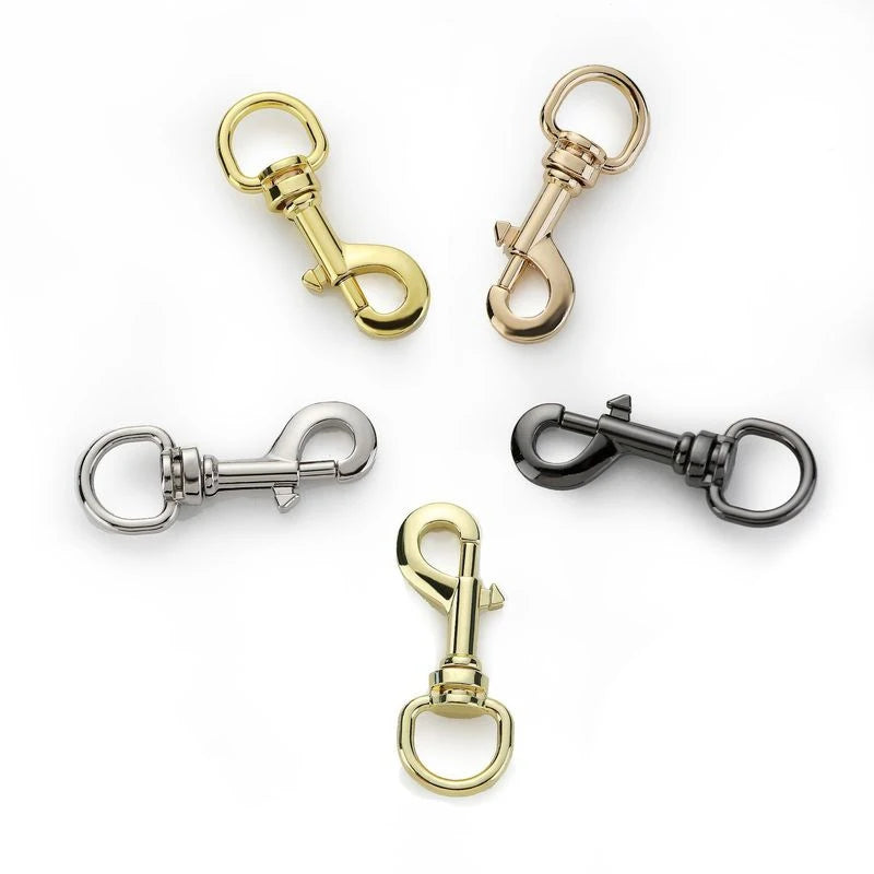 Factory Wholesale 12mm 15mm Customized Size Solid Brass Luxury Heavy Duty Swivel Snap Hook for Handbag Accessories