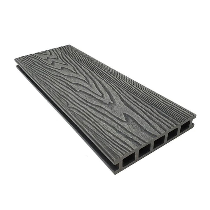 Modern WPC Composite Decking Floor Deck Board Teak Outdoor Pool Plastic Wood Decking Composite for Warehouse Smooth Brushed