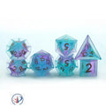 Hot Selling Proprietary Technology Newest 7pcs Polyhedral Purple and Blue Foil Dice Set for DND for Roleplaying Games in Stock