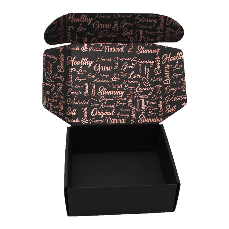 Custom logo Printed Black Corrugated Packaging Mailer Shipping Boxes Cardboard Shipping pink Packaging Mailer Box