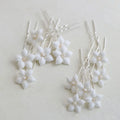 SLBRIDAL Handmade Ceramic Flower Freshwater Pearls Bridal Hair Pins Earrings Set Wedding Hair Accessories Women Hair Jewelry