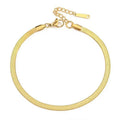 18k Real Gold Plated Snake Chain Basic Blade Chain Stainless Steel Flat Snake Bone Chain Hiphop Bracelets and Bangles