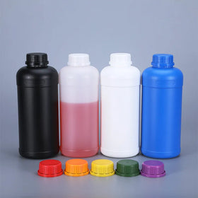 Wholesale 1 Liter HDPE Empty Round Plastic Bottle for Chemical Liquid