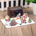 Laser Cut Cute Patterned Christmas Paper Greeting Card Simple Printing Christmas Gift Paper Cards With Envelopes