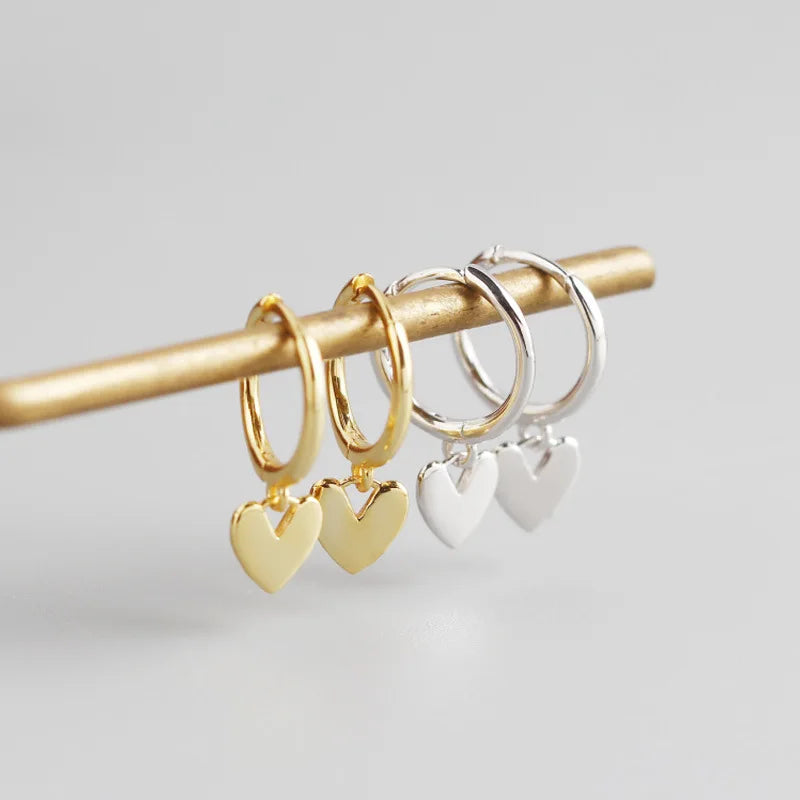 YHE0248 New Fashion Minimalist S925 Jewelry Fashion Heart Drop Dangling 18k Gold Hoop Earrings with Best Quality