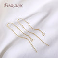 Trendy 18K Gold Plated U Shape Long Tassel & Brass Thin Chain Ear Wire Earrings Making Findings DIY Fashion Jewelry for Women