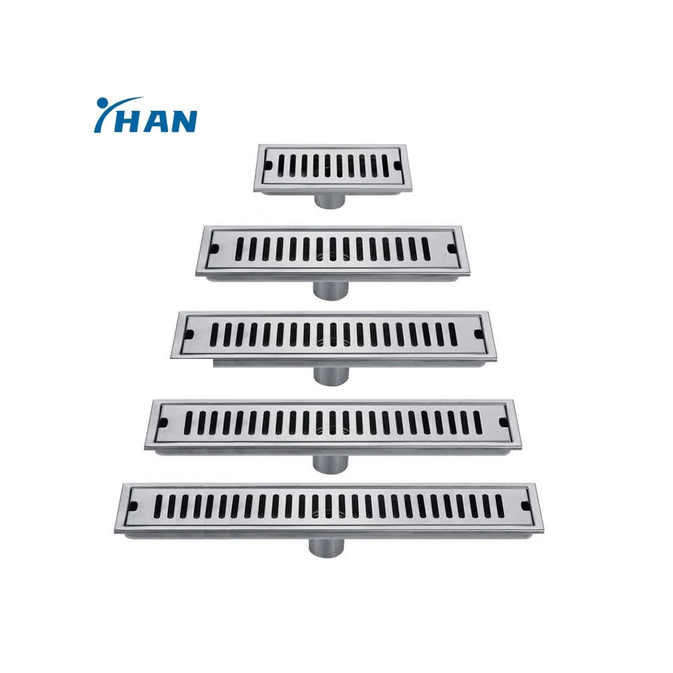 Factory Direct 304 Stainless Steel Linear Floor Drain: Invisible Anti-Clog & Deodorant Customizable Long Shower Drain
