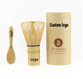 Custom Logo Japanese Style Tradition Matcha Brush Chasen 100 Prongs Natural Bamboo Tea Matcha Whisk and Spoon Set