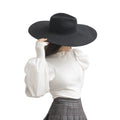 New Fashion 7colors Fedora Hats Women Warm 14.5cm Big Brim Panama Hat Wool Wide Brim Fedora Hats