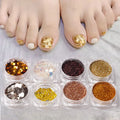 Nail Supplies 3D Holographic Sequins Wraps Ornaments Toenails DIY Art Glitter Metallic Powder