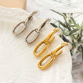 Trendy Double Ring Hanging Hoop Earrings Stainless Steel 18K Gold Plated Party Gift Simple Jewelry Stud Earrings for Women