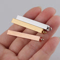 Wholesale Stock 5*40mm Stainless Steel Custom Engraved Cuboid bar Pendant for Necklace