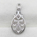 Sterling Silver 3*3mm Semi Mount Pendant Empty Frame Blank Support Setting S925 Base Holder Without Center Stone for DIY Inlay