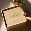 JUNJI Memorial Large Wood Personalized Keepsake Box Wholesale Wood Gift Box with Sliding Lid Wood Memory Box