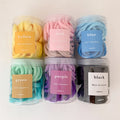SongMay Women's Hair Band 50pcs/Box Candy Color High Stretch Polyester Fabric Rubber Band Girls Children Colorful Wedding Hair
