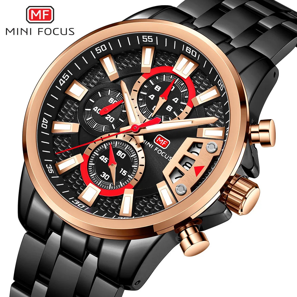 Mens Watches 2022 Luxury Rainbow Fashion Chronograph Sport Watch for Men Quartz Wristwatches MINI FOCUS Male Clock Water Resista
