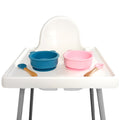 Food Grade Silicone Bowls Toddler Dining Set Suction Bowl Bear Shape Plate Infant Weaning Set Tableware Kit Custom Brand