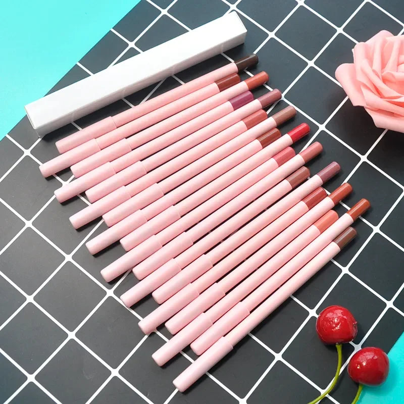 Factory Price 18 Colors pink Lip Liner Pencils Customized Brands Lip Liner