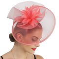 Fashion Women Feather Flower Sinamay Church Hat Elegant Fascinators Base Hat Tea Party Kentucky Derby Headband Hat for Ladies