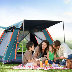 Family Tents for Camping Waterproof 4person 2Doors and 2Windows with Mesh Big Tent for Outdoor