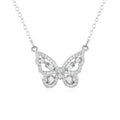 925 Sterling Silver 3A Cube Zircon Choker Necklace Cute Hollow Butterfly Design Classic Fashion Jewelry for Party or Gift