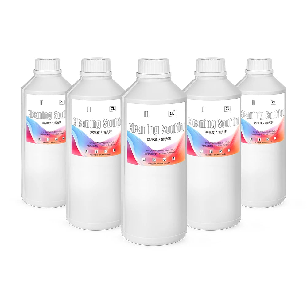 Xcellent 1000ml/bottle DTF Ink Cleaning Solution for DTG Printhead No Clog & Excellent Printhead Cleaning