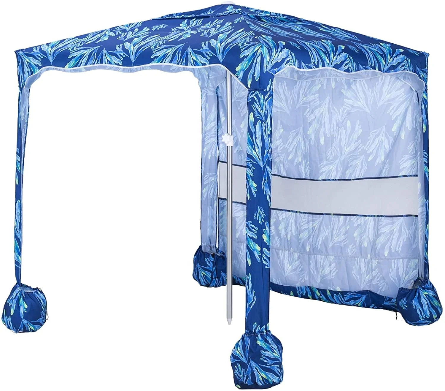 Beach Cabana Canopy Shelter Manual Setup Take 100CM 180x180cm Large Shade Area Outdoor Sun Umbrella Sand Pock 50+ UV Protection
