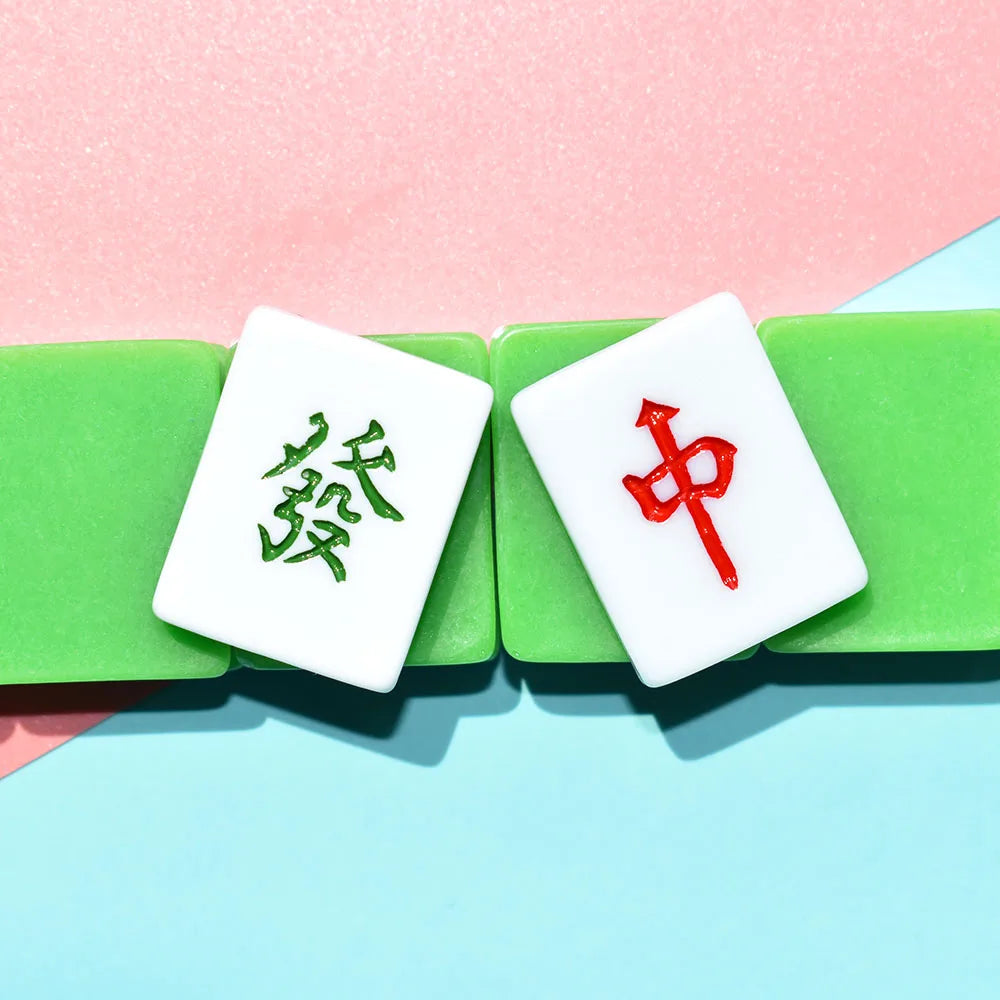 Hot Sale  Mahjong Tiles Resin Wholesale Kawaii Cartoon Chinese Jewelry Accessories