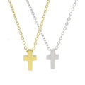 Minimalist Style Stainless Steel PVD Gold Plated Cross Pendant Necklace High Polish 3D Chains for Women