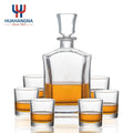 Wholesale Custom Logo Whiskey Gift Set Drinking Crystal Glass Whiskey Liquor Decanter Set With 6 Glasses for Wedding Birthday