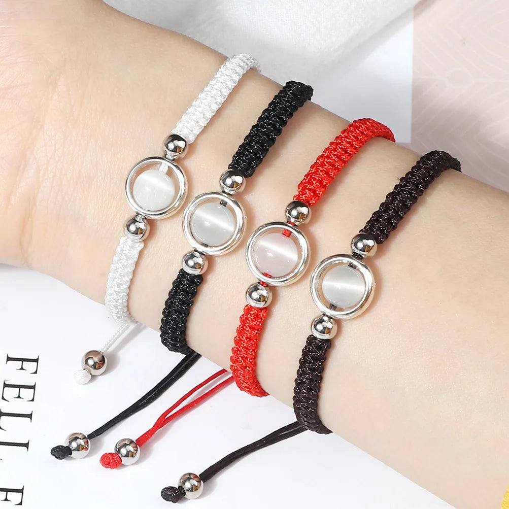 Hot Selling Exquisite Braided Ring Bracelet Fashion Handmade Beaded Men's and Women's Bracelet Opal Nylon String Bracelet for Me