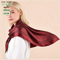 Luxury Brown Jacquard Satin Silk Scarf | Retro Geometric Pattern Imitation Silk Shawl for Formal Wear Polyester Satin Shawl
