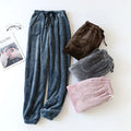 Men's Women's Pajama Pants Plus Velvet Thick Pants Trousers Winter Fleece Custom Velvet Loose Flannel Pajama Pants