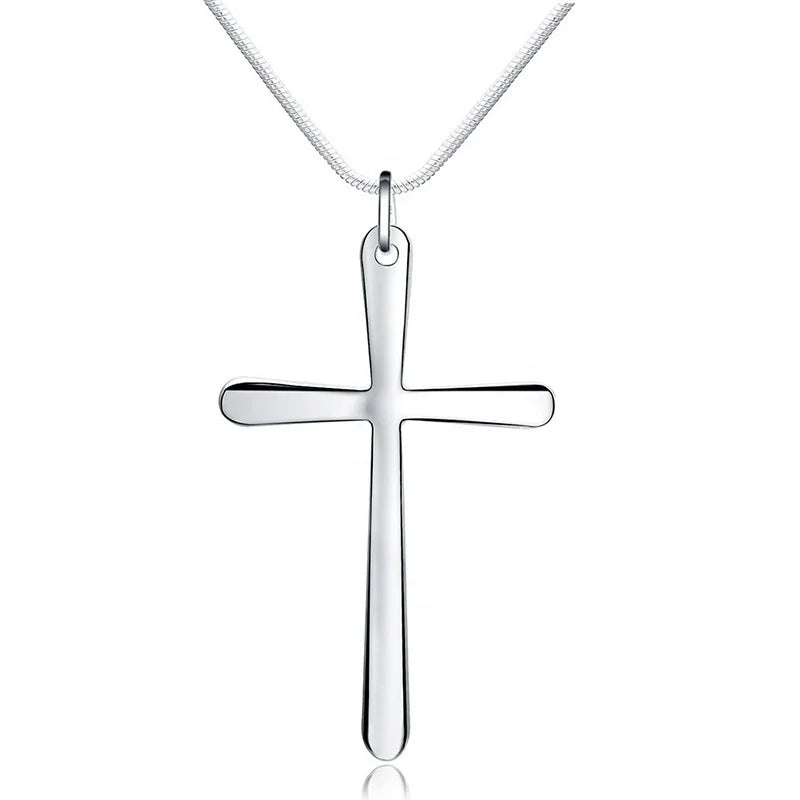 Wholesale Platinum Plated Cr-os-s Pendant Necklace Classic Style Fashion Jewelry Main Material Stainless Steel From Factory