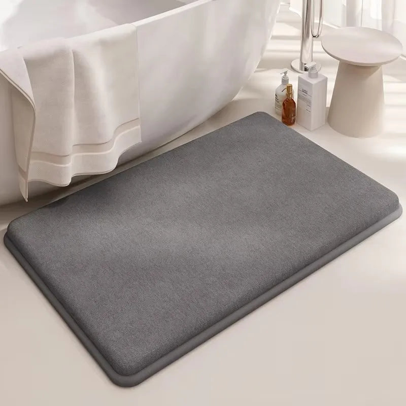 Ru Thickened Rubber Eco-Friendly Anti-Slip Solid Minimalist Machine Made 1.7cm Thick Bathroom Mat Tub Shower Rug Washable MegaBDM