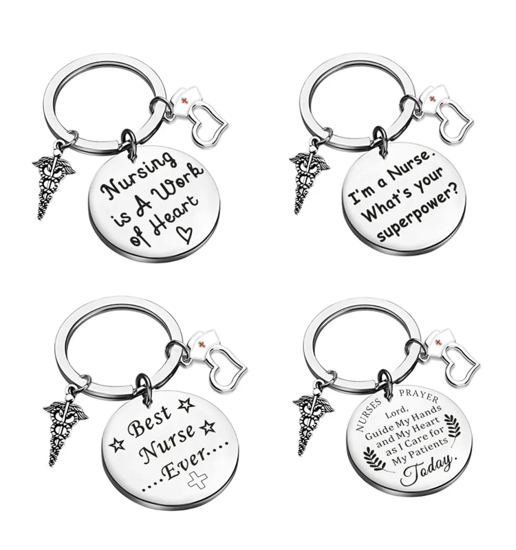 Best Nurse Ever Keychain Keyring Nurse Appreciation Gift Stainless Steel Key Chain