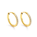 Chris April 316L Stainless Steel Fashion Jewelry Earrings 18K Gold Plated Zircons Bezel huggies Hoops Earring
