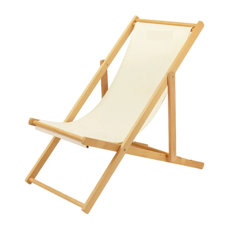 Adjustable Deck Chair Beach Folding Wooden Beach Chair Canvas Camping BBQ Fishing Chair Custom Logo CNLF