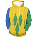 Fitspi Wholesale Custom Country Mens Pullover Sweatshirts Saint Vincent and the Grenadines Flag Hoodie Pullover