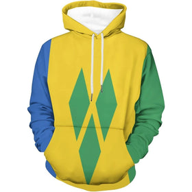 Fitspi Wholesale Custom Country Mens Pullover Sweatshirts Saint Vincent and the Grenadines Flag Hoodie Pullover
