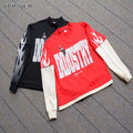 Custom Clothing 100% Cotton Knitted Formal Oversized T-shirt Digital Printing Acid Washed Double Layer Long Sleeve Men's